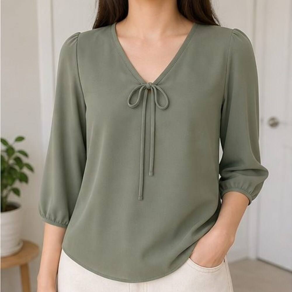 Rust V Neck Top - Picture 2 of 6